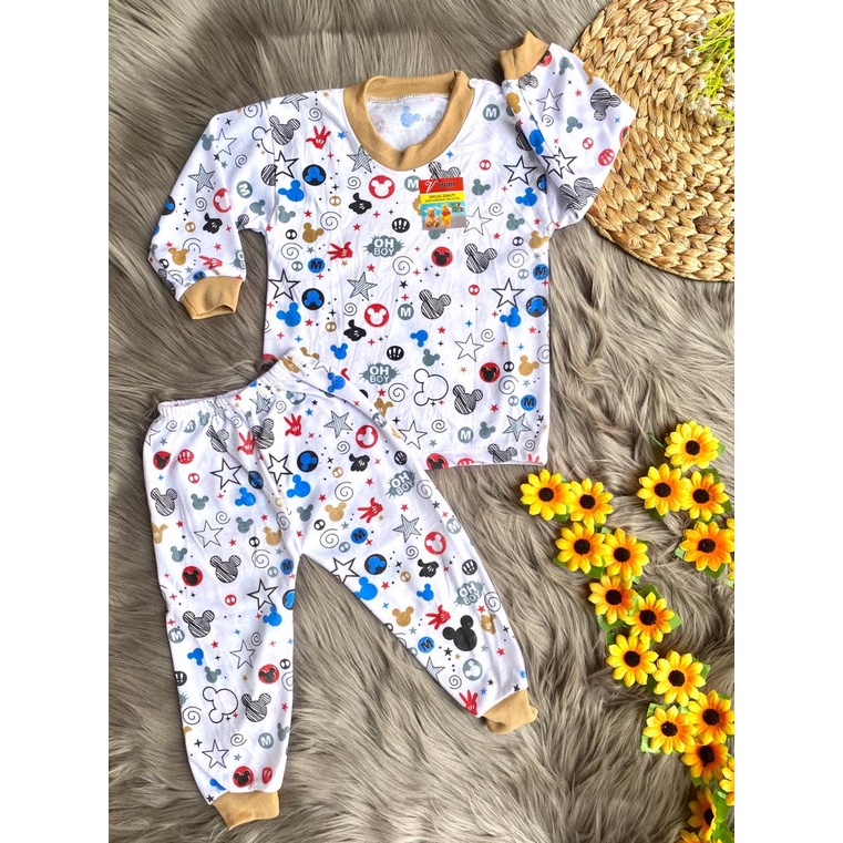 stelan baju bayi laki laki perempuan murah lucu motif mickey ohboy 3-18 bulan (ONE SIZE)