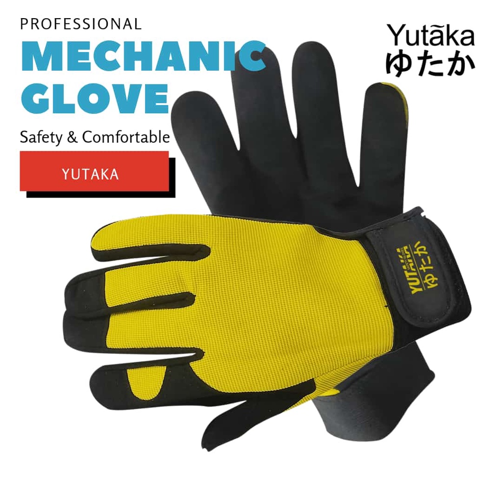 Sarung Tangan motor,sepeda,touring Yutaka warna kuning/Sarung Tangan yutaka Pendek Glove
