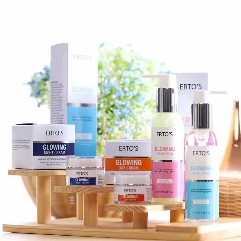 ERTOS ORIGINAL PAKET GLOWING SERIES 4 IN 1 (FACIAL WASH, TONER, DAY CREAM, NIGHT CREAM)