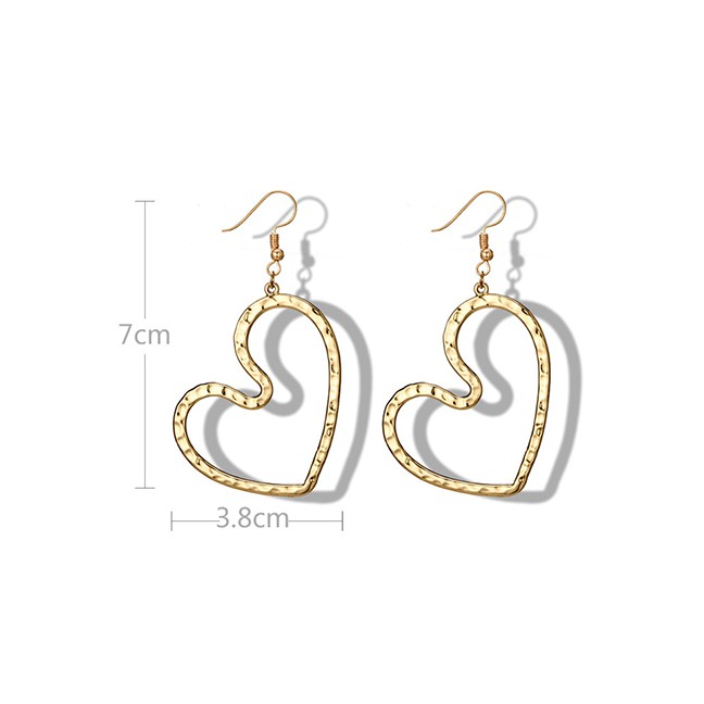 LRC Anting Gantung Fashion Gold Irregular Geometric Love Earrings F48172