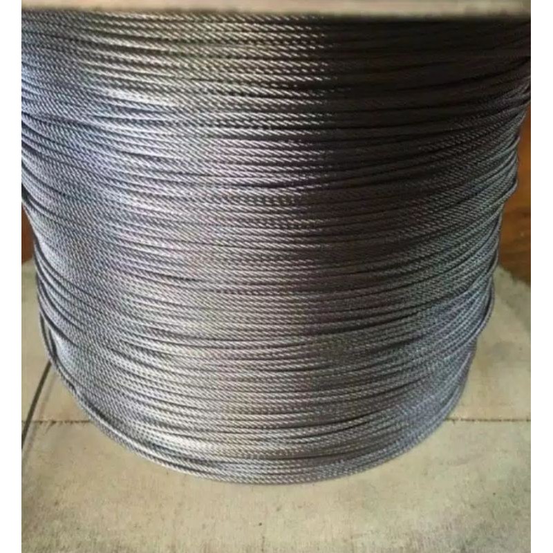 KAWAT SLING /SELING  NEKLIN  STAINLESS STEEL 304 DIAMETER 0,5MM  JUAL PER METER