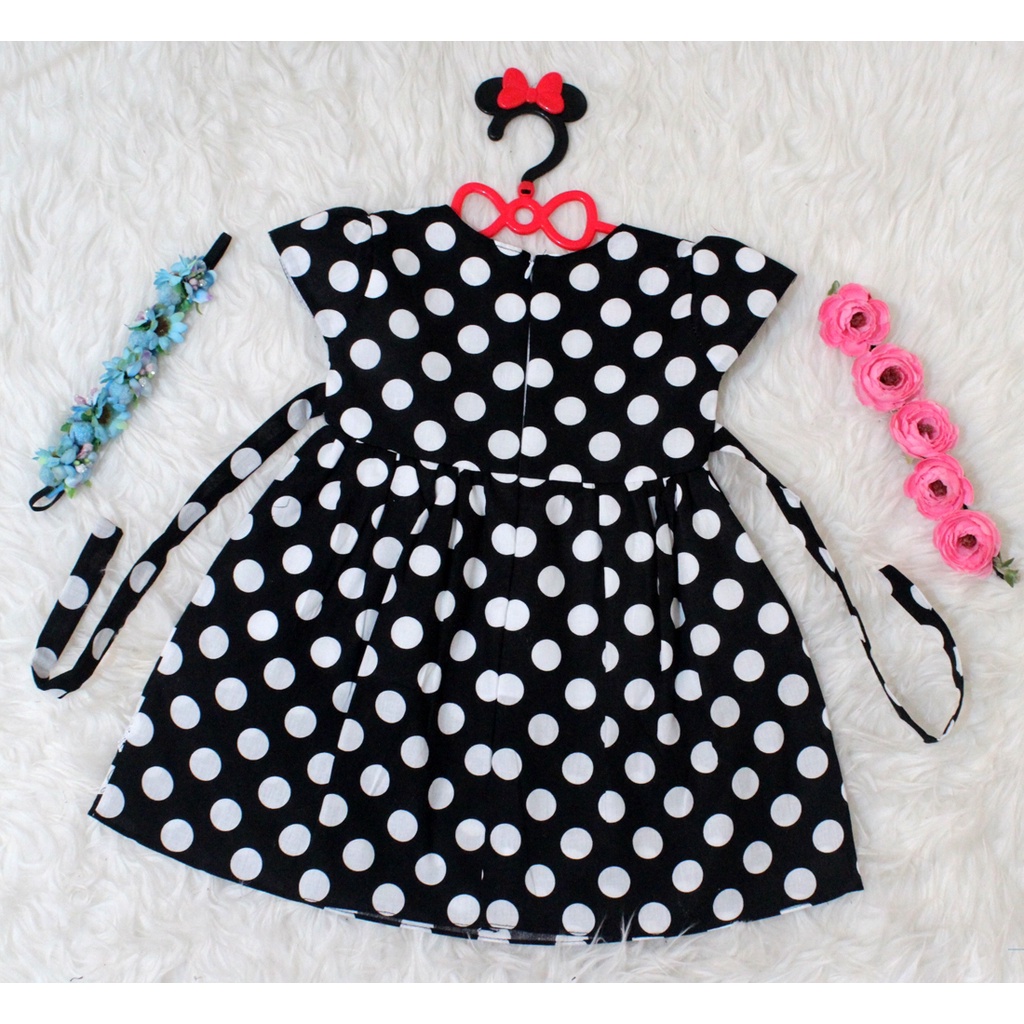 Dress Kids Monde/FREE MASKER/ Baju Brukat Anak Polkadot/ Dress Kondangan Anak Usia 1 sampai 5 Tahun/Pakaian Anak Bayi