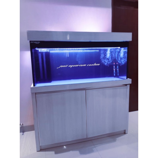 aquarium 120x50x50 10mm gosok halus set up kabinet