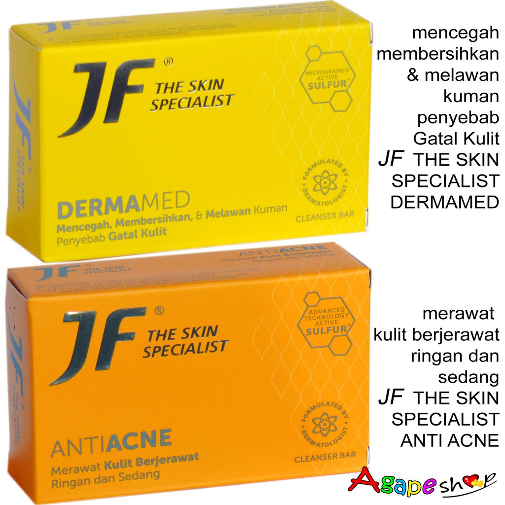 Sabun Mandi JF Sulfur Batangan / Sabun Jerawat JF Sulfur Acne Protect Green /Sabun Antiseptic
