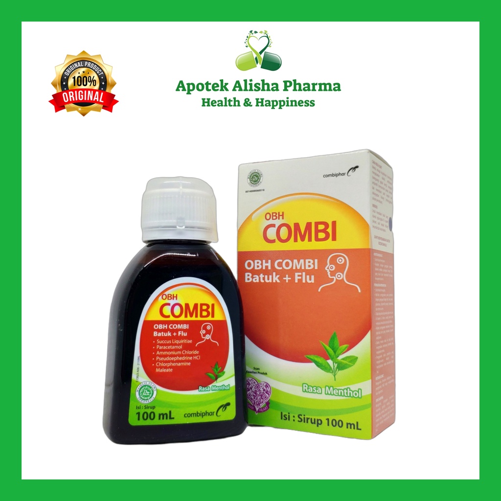 OBH COMBI PLUS MENTHOL Sirup 100ml 60ml - OBH Combi Plus Sirup / OBH Combi Flu Batuk / OBH Kombi Batuk Flu / Obat Flu dan Batuk Berdahak