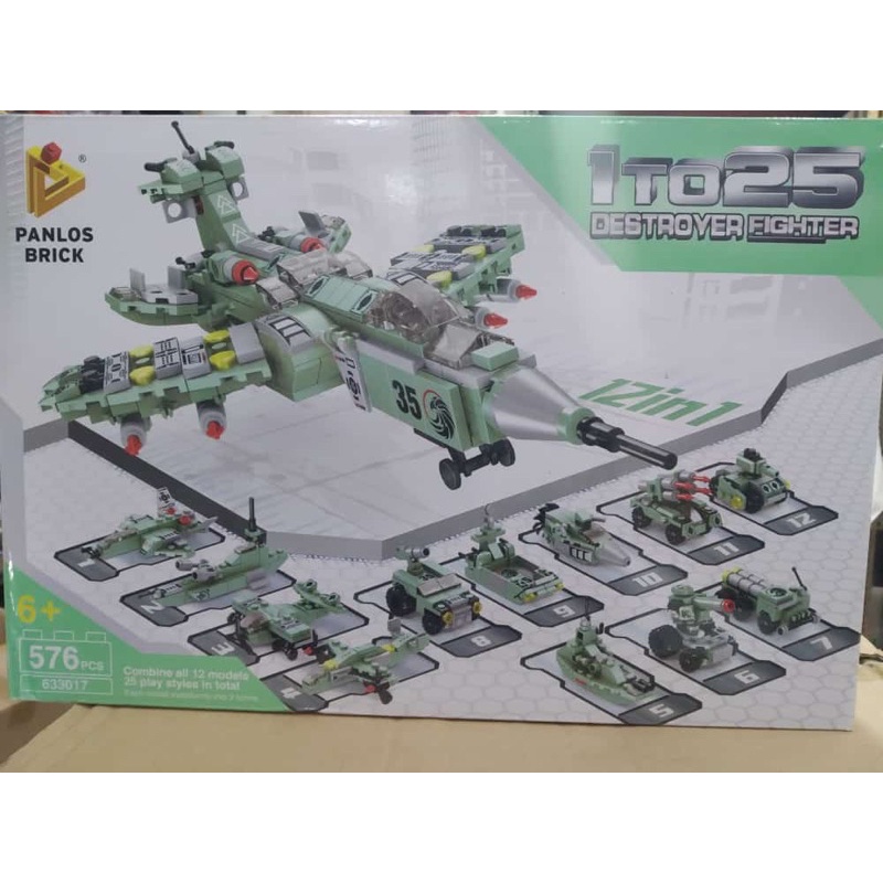 Brick panlos pesawat perang tempur - destroyer fighter 576pc