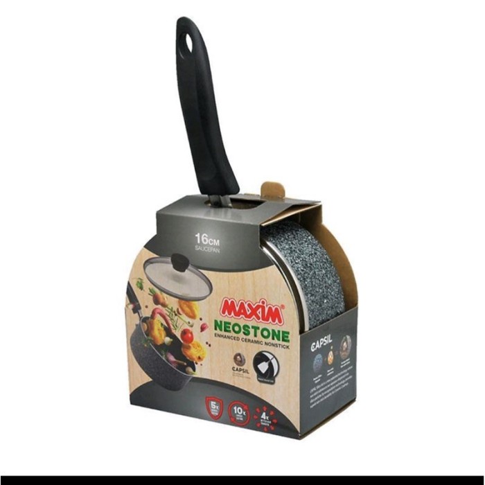 Maxim Neostone 16cm Panci Sauce Pan Ceramic Anti Lengket Panci Susu