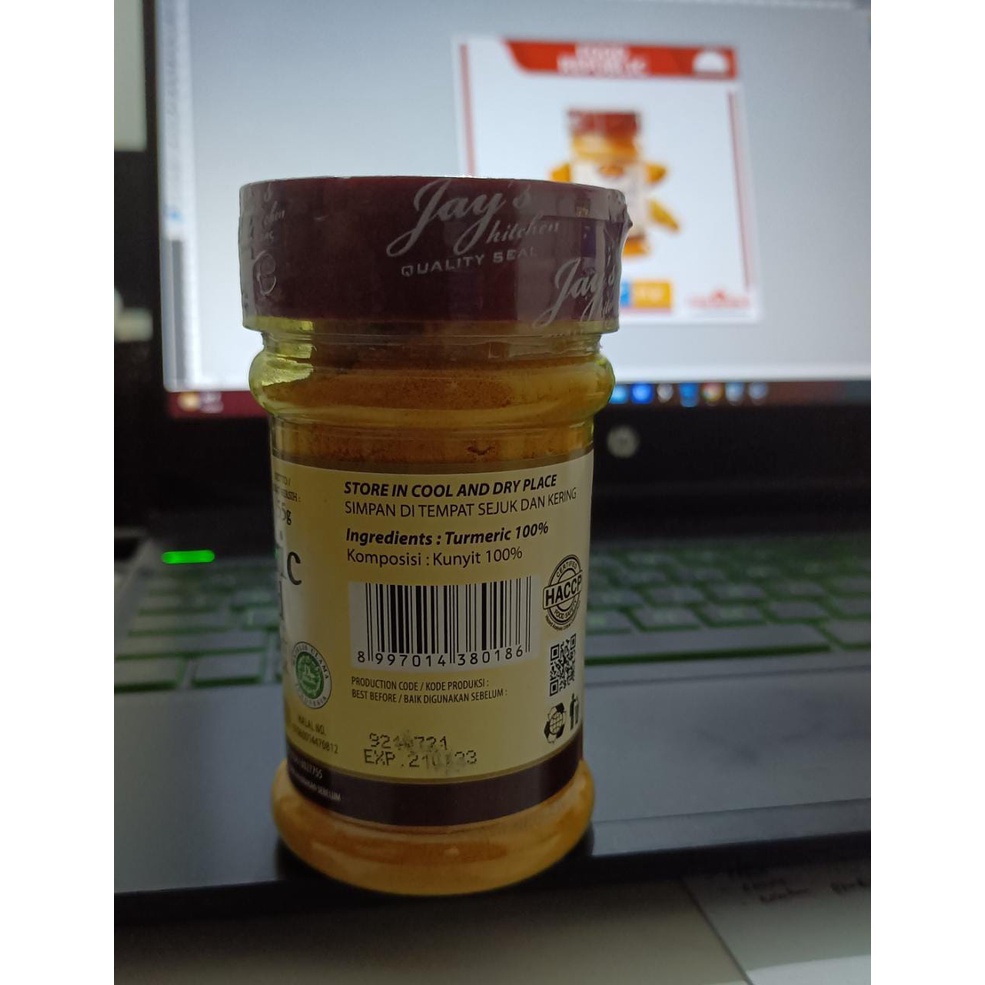 Jays Kunyit Bubuk Murni 55 gr Jays Turmeric Ground Pure Powder Asli