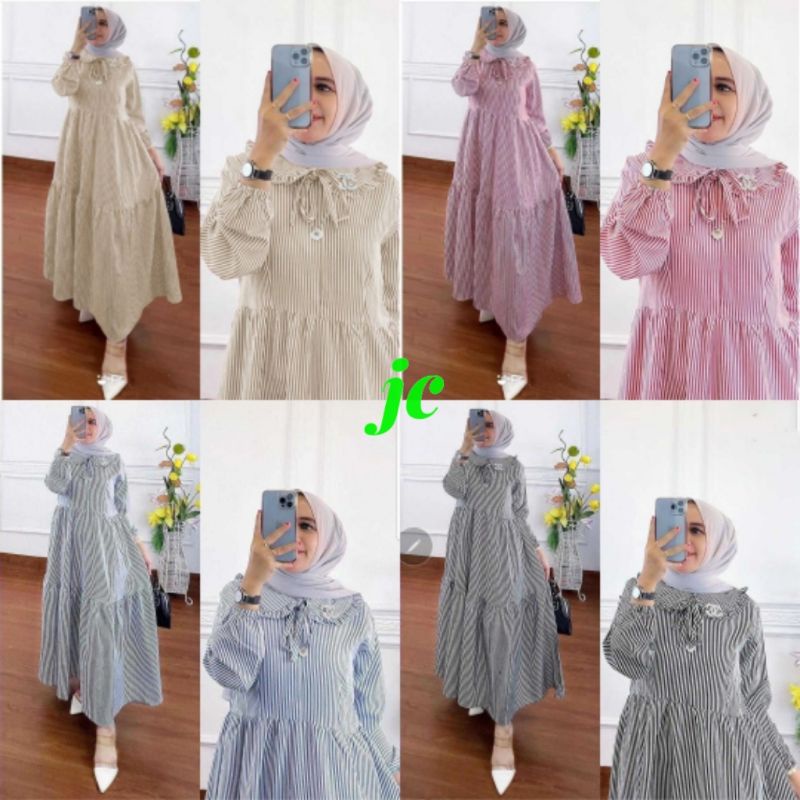 JCZR - Tyara Midi Dress / Dress Midi Wanita Muslim Terbaru Kekinian