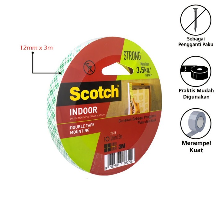 

Segera Miliki Selotip Double Tape 3M Scotch Mounting 110-3B Size 12 Mm X 3 Mm Hemat