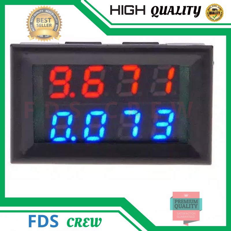 VoltMeter 4 Digit Digital Mini DC 0-100V 10A Ampere Volt Meter Tampilan Ganda Ammeter