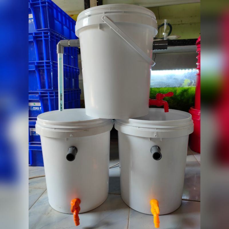 FILTER EMBER BIO FILTER KOLAM ikan koi tanpa media filter UK 25L-putih