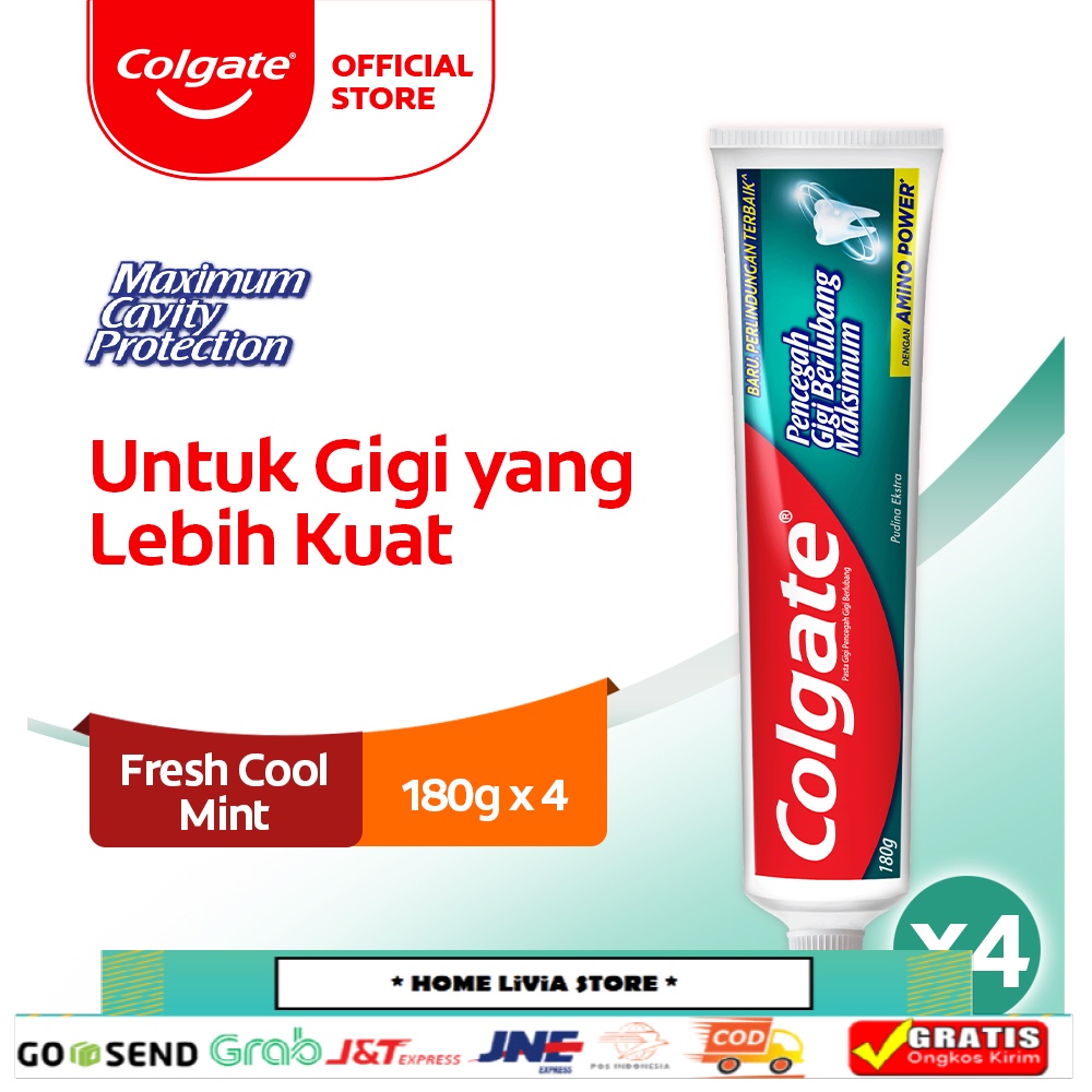 Colgate Maximum Cavity Protection Fresh Cool Mint Toothpaste 4 x  180 gr