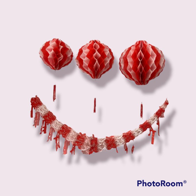 Lampion PVC Harga 2 Pcs Ukuran 20, 25, 30 Cm Merah Putih  Hiasan gantung 17 Agustus