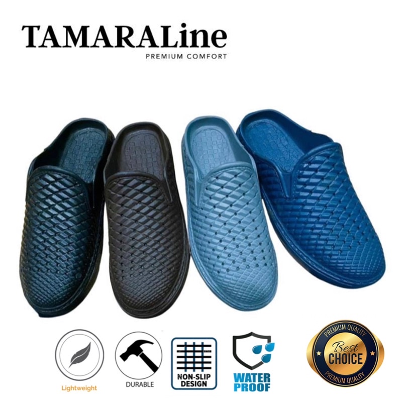 Sepatu Sandal Selop Slide Slip on Karet Pria Dewasa / Remaja - TAMARALINE 225 / Bahan Premium Lentur Empuk Ringan Kuat Anti Slip Anti Air / Model Casual Santai Rumah Kerja Outdoor Kamar Mandi  Murah Original