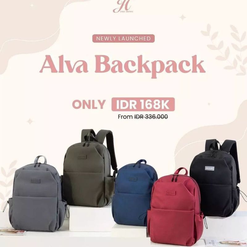 Alva Backpack Tas Ransel Unisex Jims Honey