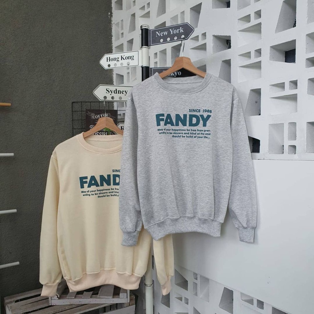 Fandy Sweater - Outerwear Unisex Gaya Kekinian Bahan Fleece