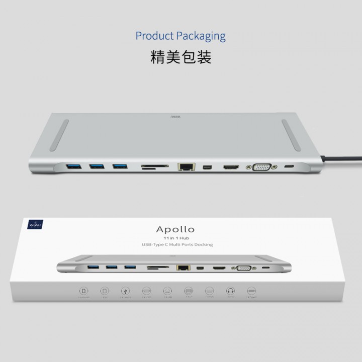 WIWU Multifunction 11 in 1 USB Type C Docking Station Hub