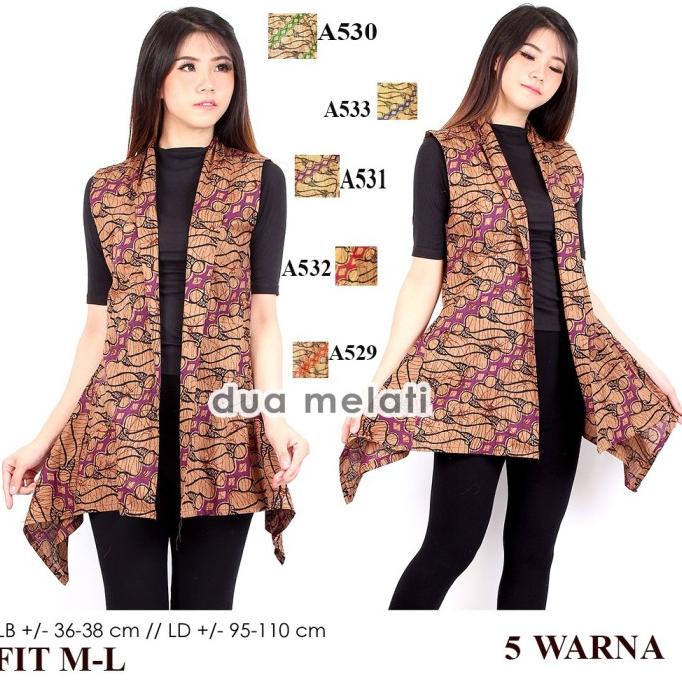 Baju Gamis Batik Outerwear Wanita Outer Tunik Batik Luaran Muslim _Termurah
