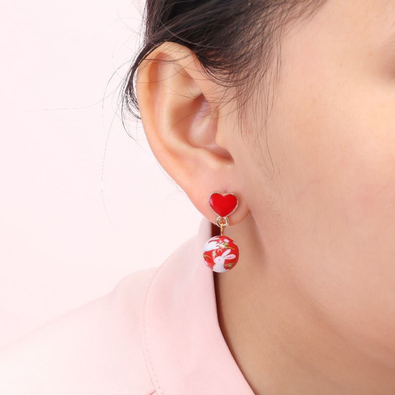 TENSHA WORLD Anting Merah Bunny Rabbit Tensha Jepang Aksesoris Wanita / Earrings Bunny Tensha