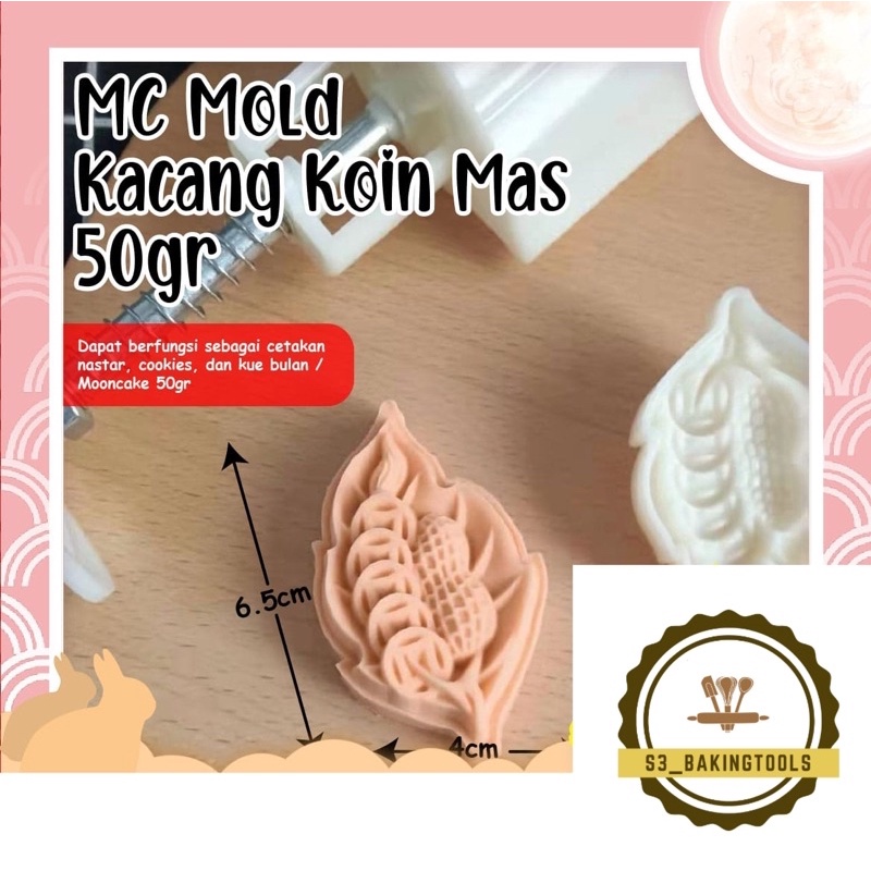 Cetakan mooncake kacang koin emas