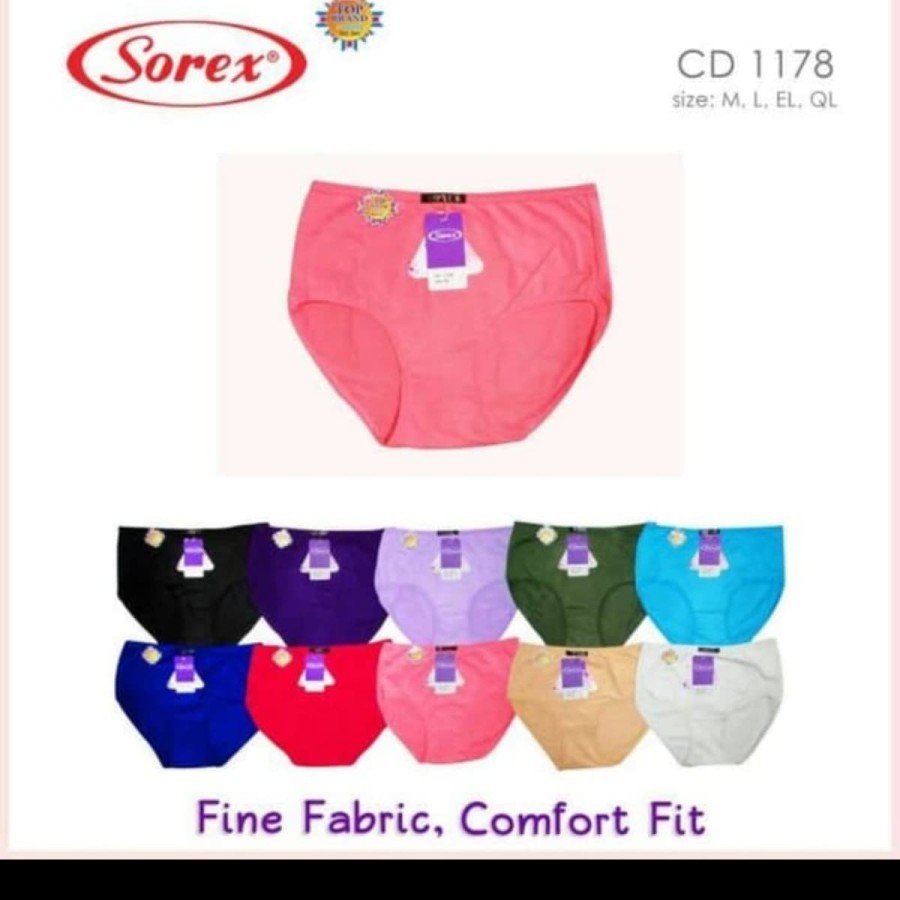 Sorex 1178 | Celana Dalam Wanita Sorex 1 Lusin | CD Katun Size M, L, EL, QL