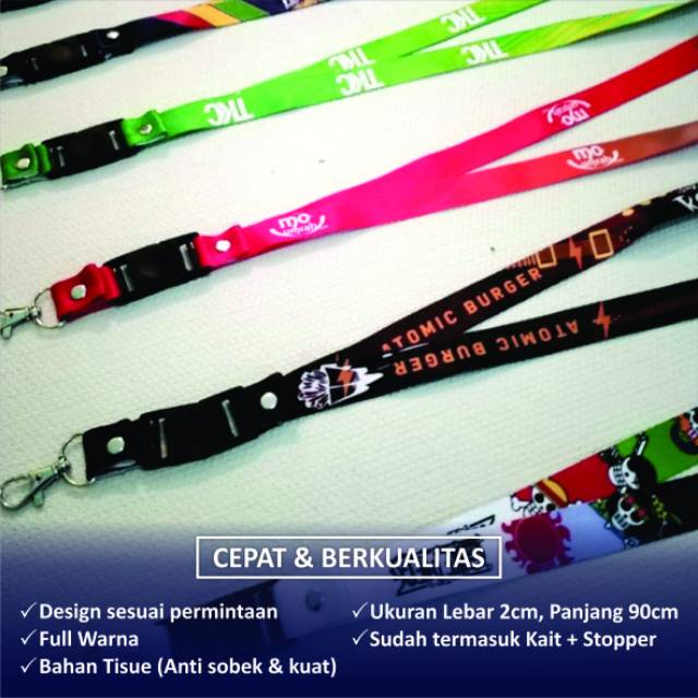 

TALI LANYARD ID CARD CUSTOM PRE ORDER CUSTOM PRINTING FULL COLOR (MINIMUM ORDER 100 PCS)