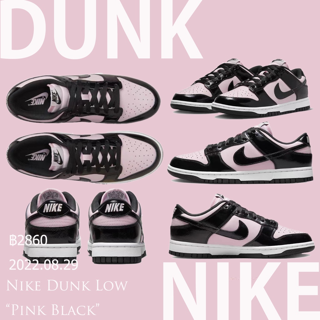 [Free Delivery] Nike Dunk Low "Pink Black" 100% Genuine Sneakers, Sneakers, Running Shoes, Nike Shoe