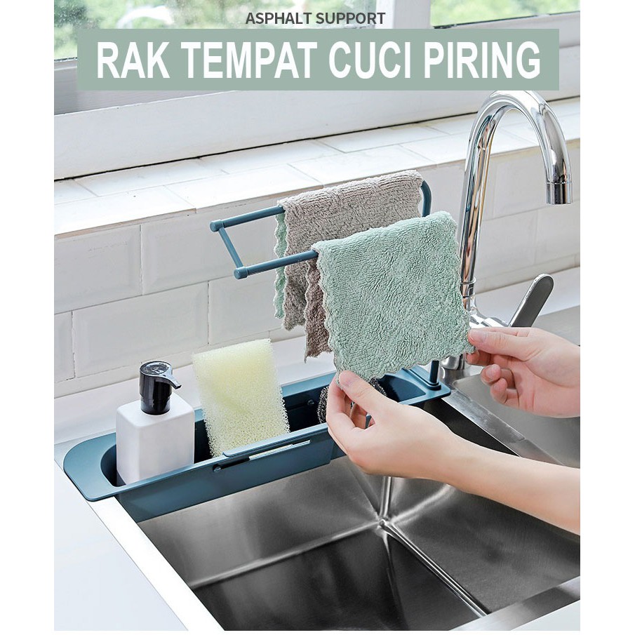 Rak Saringan Serbaguna Tempat Sabun Sikat Cuci Piring Sink Drain Shelf