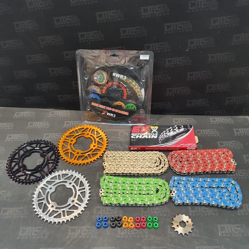 Gear Gir Set WR3 428 Mur Gir WR3 Rantai Ek Chain SRO Suzuki GSX 150
