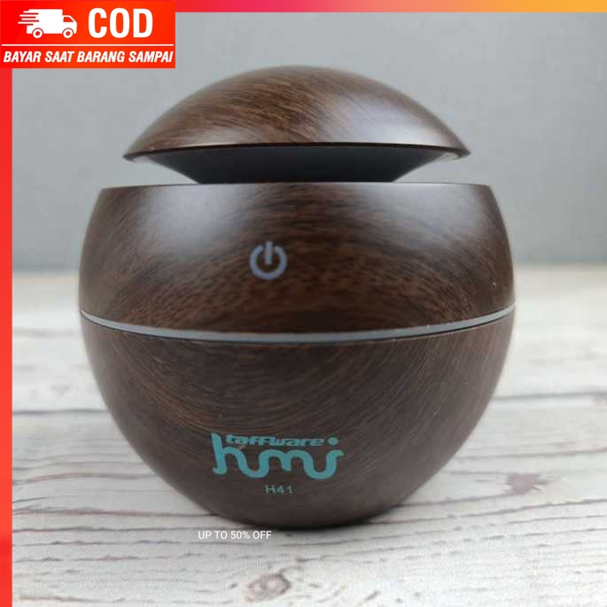 (100% BARANG ORI) Taffware Air Humidifier Aromatherapy Oil Diffuser Wood 130ml HUMI H41