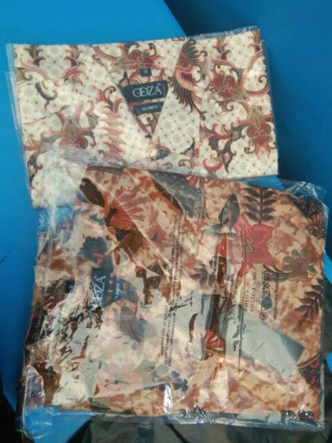 Odza Batik Lengan Pendek Pria Baju Kemeja Batik Murah Short Sleeves Solo Tradisional Casual Modern S