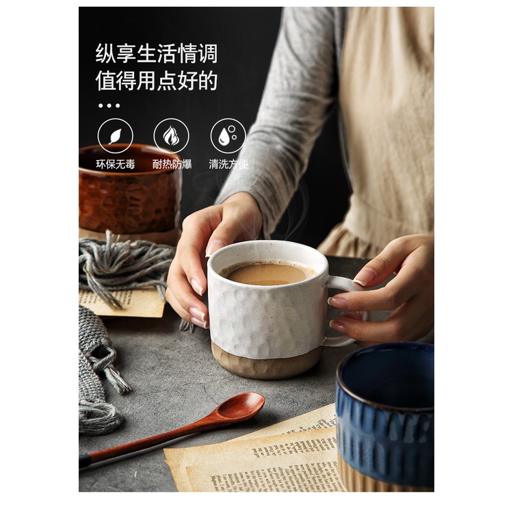 Cangkir Keramik Artisan 400ml Kopi Handmade Stoneware Style Mug Japan Gelas Air Teh Coffe Cup Gift Hadiah Hampers