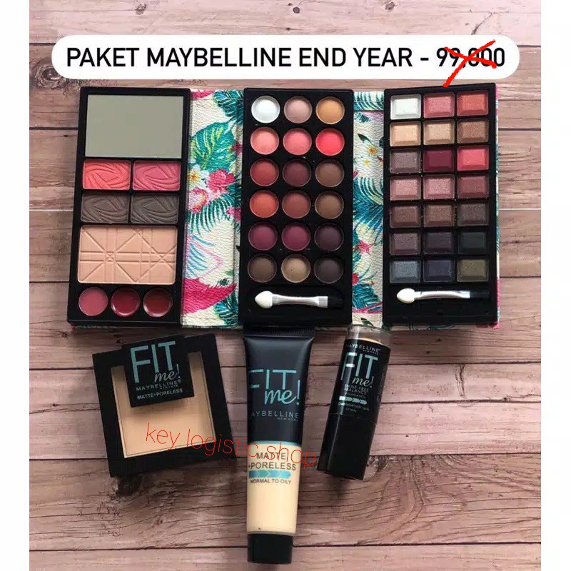 Paket Makeup Eyeshadow &amp; Foundation 3in1 Maybelline