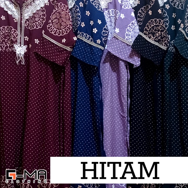 DASTER ARAB RENDA SEKDRESS | DASTER TANGAN 3/4 RESLETING DEPAN ( BUSUI )-HITAM