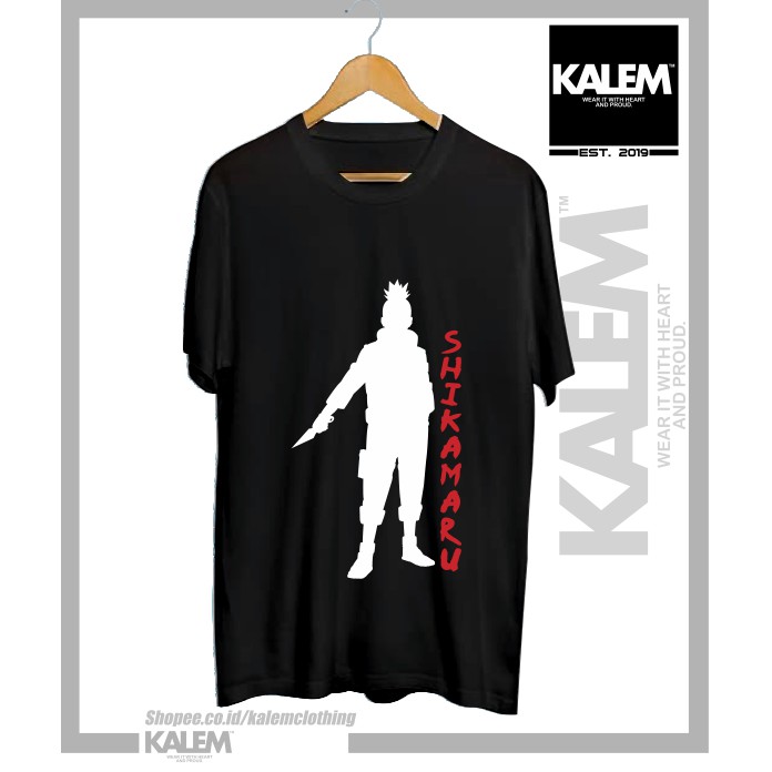 BAJU KAOS SILUET SHIKAMARU AND NAME SHIKAMARU - KALEMCLOTHING