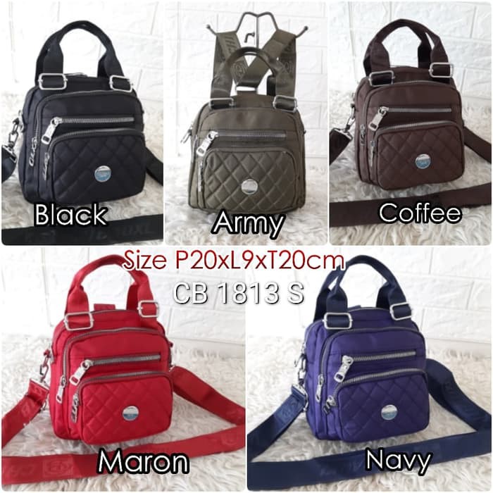 CB1813 S Tas Wanita Import Chibao Bordir 3in1 Size Mini S - Hitam