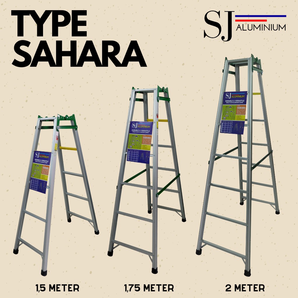  Tangga  Lipat  Aluminium Ladder Sahara Hijau Ukuran  1 M 