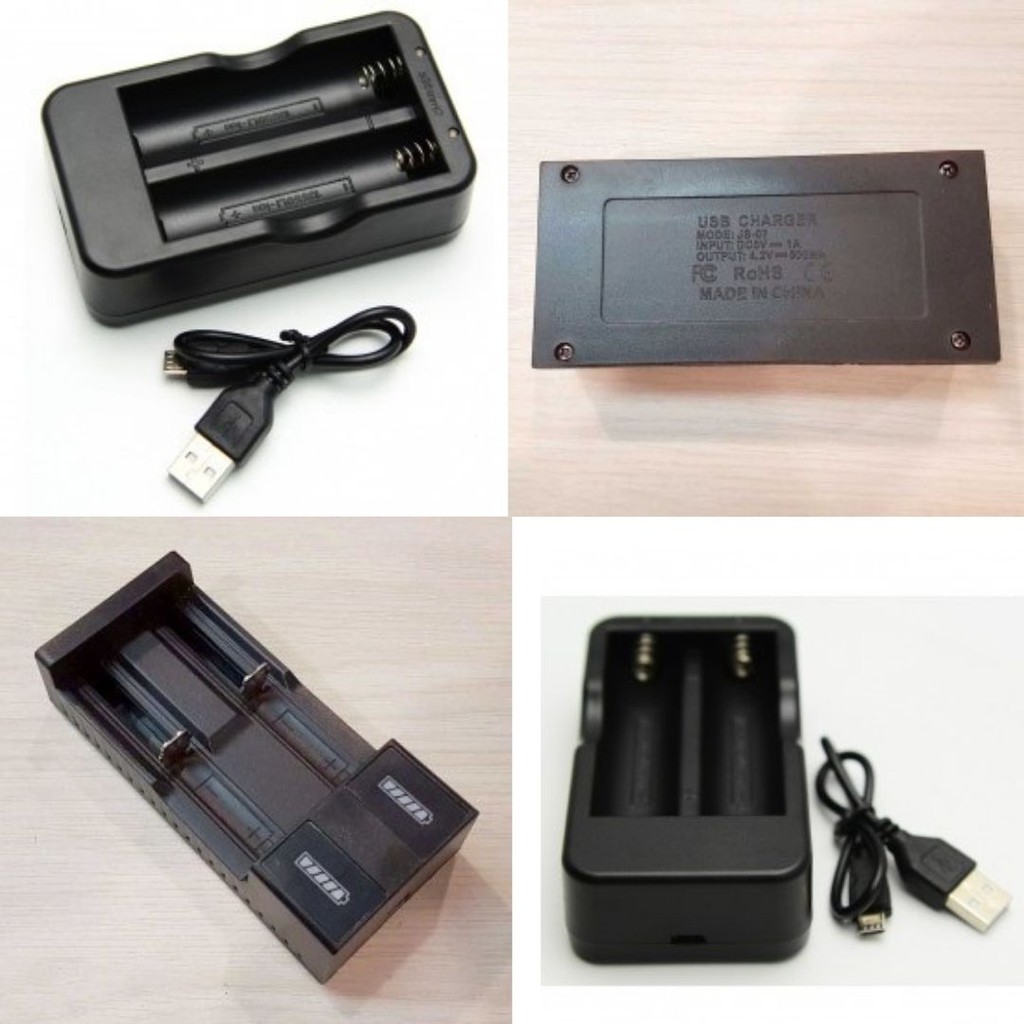 Charger Baterai 2 Slot 18650 USB Dan Non USB 111107