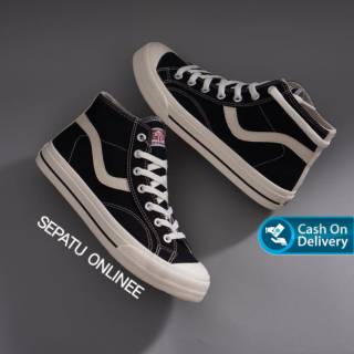  SEPATU  VANTELA PUBLIC BLACK WHITE NATURAL ORIGINAL VENTELA  