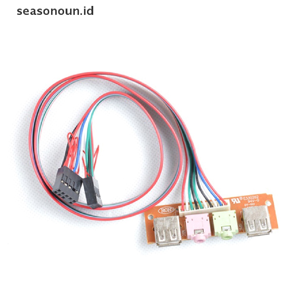 (seasonoun) Panel Depan Komputer PC Dengan Port Audio USB + Mic