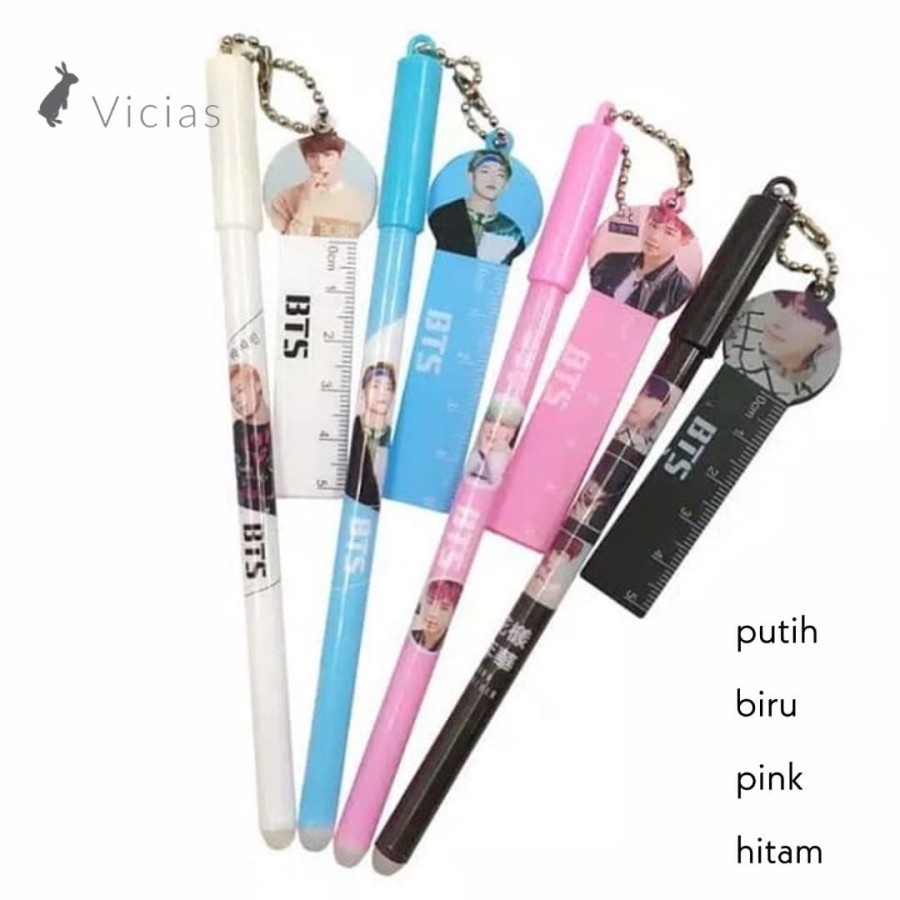 

PEN09 - 3in1 Pulpen Pena BTS Korea Bisa Dihapus + Gantungan Penggaris