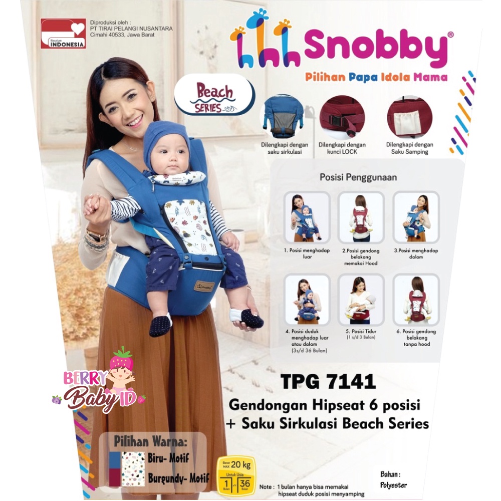 Snobby Gendongan Depan Bayi Hipseat 6 Posisi Sirkulasi Aplikasi Berry Mart