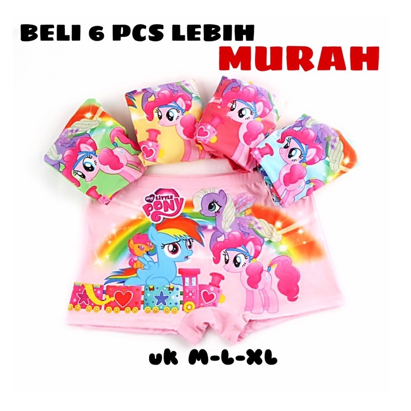 6 Pcs Cd Celana Dalam Anak Perempuan Cewek Littlepony Lusinan Celana Dalam Boxer Anak Bayi Perempuan