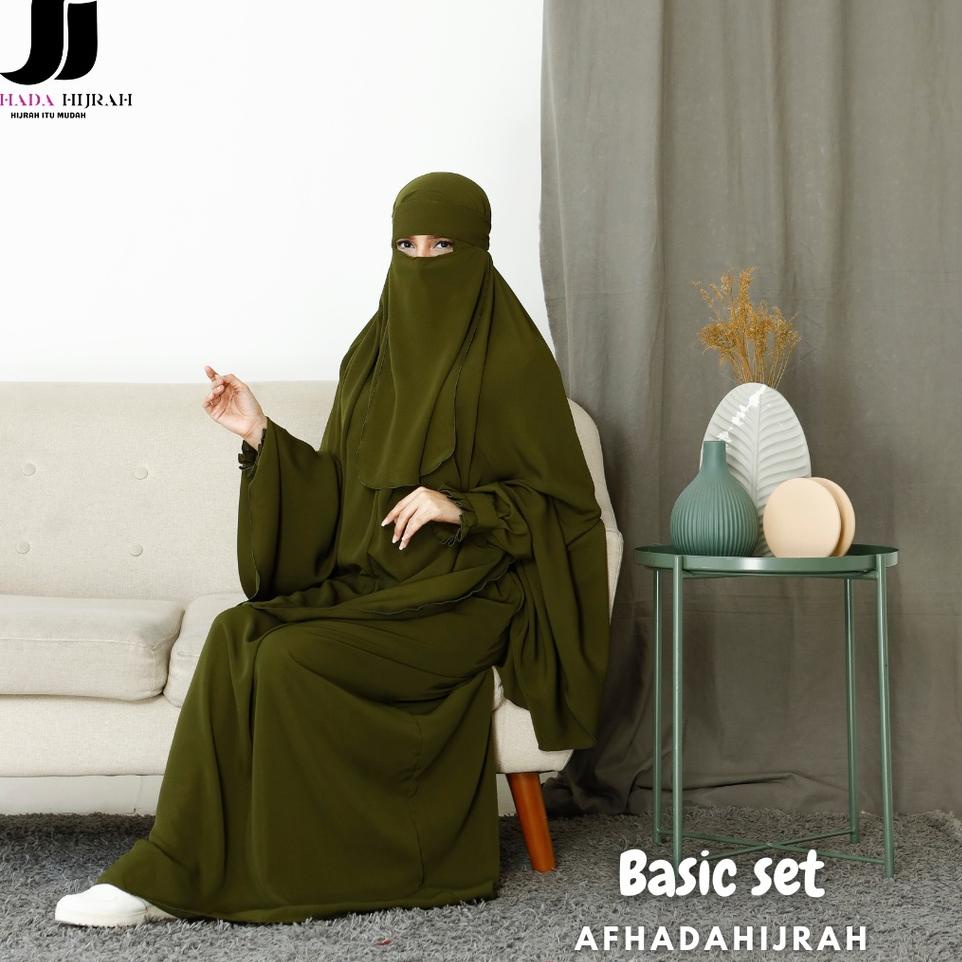 Koleksi Terbaru.. Gamis sunnah gamis set cadar basic set syari hitam