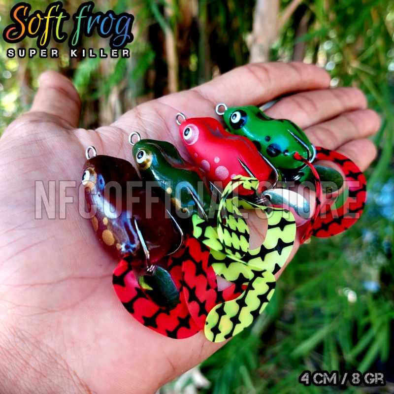 Soft frog SUPER KILLER 4 cm 8 gram LONG CAST umpan Gabus &amp; Toman