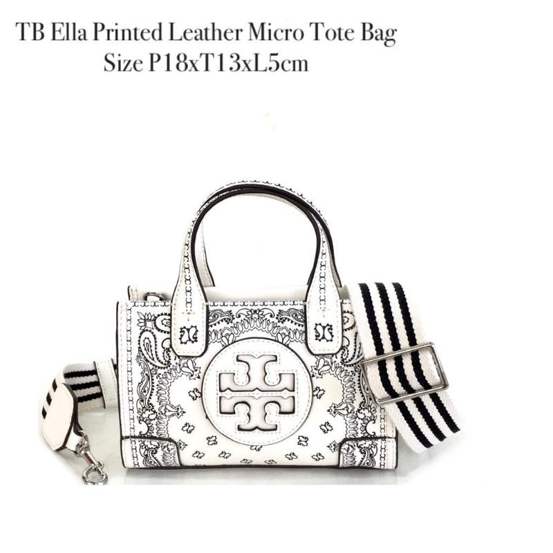 Tory Burch Ella Printed Leather Micro Tote