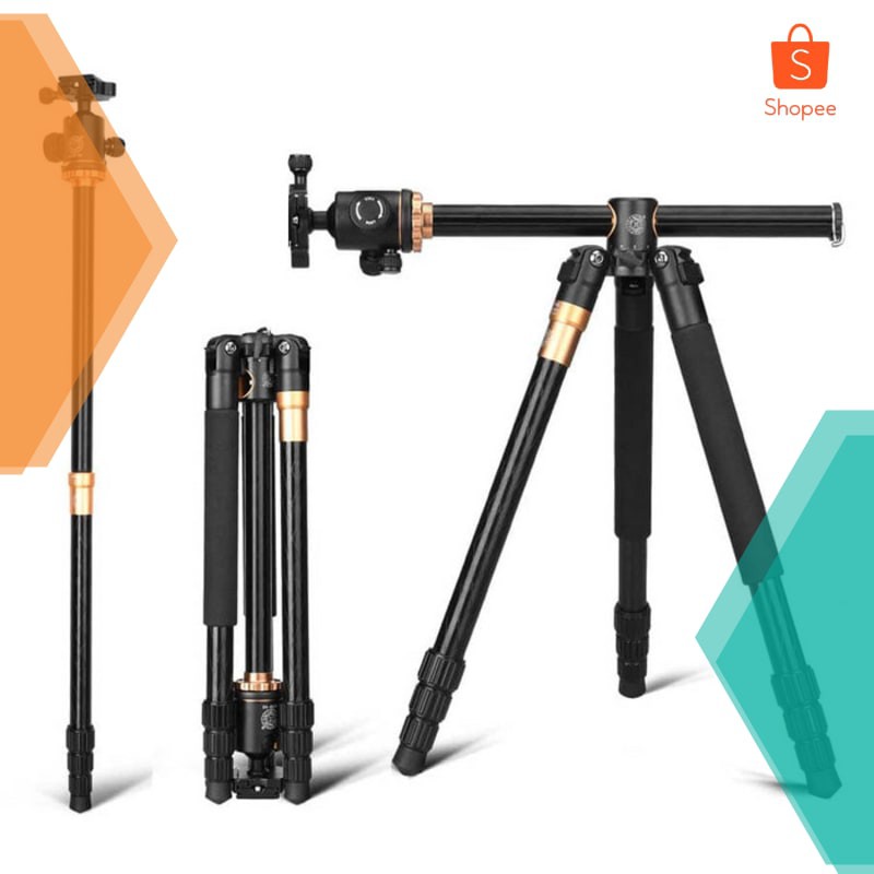 Vloger Tripod Monopod Beike Q999H Horizontal Tripod Traveling + Tas Paling Keren