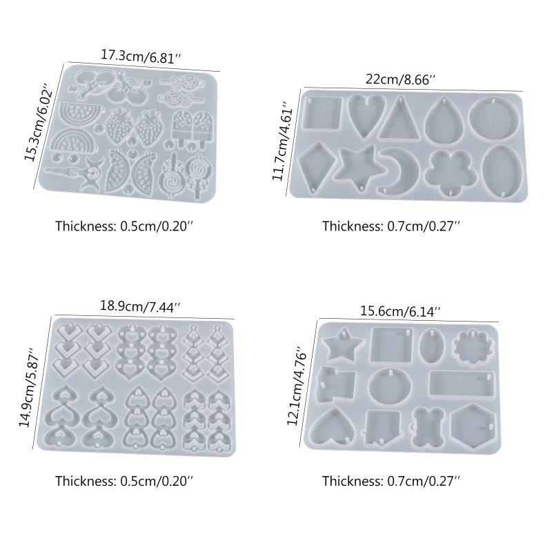 Siy Cetakan Resin Bentuk Geometri Bahan Silikon Untuk Membuat Perhiasan