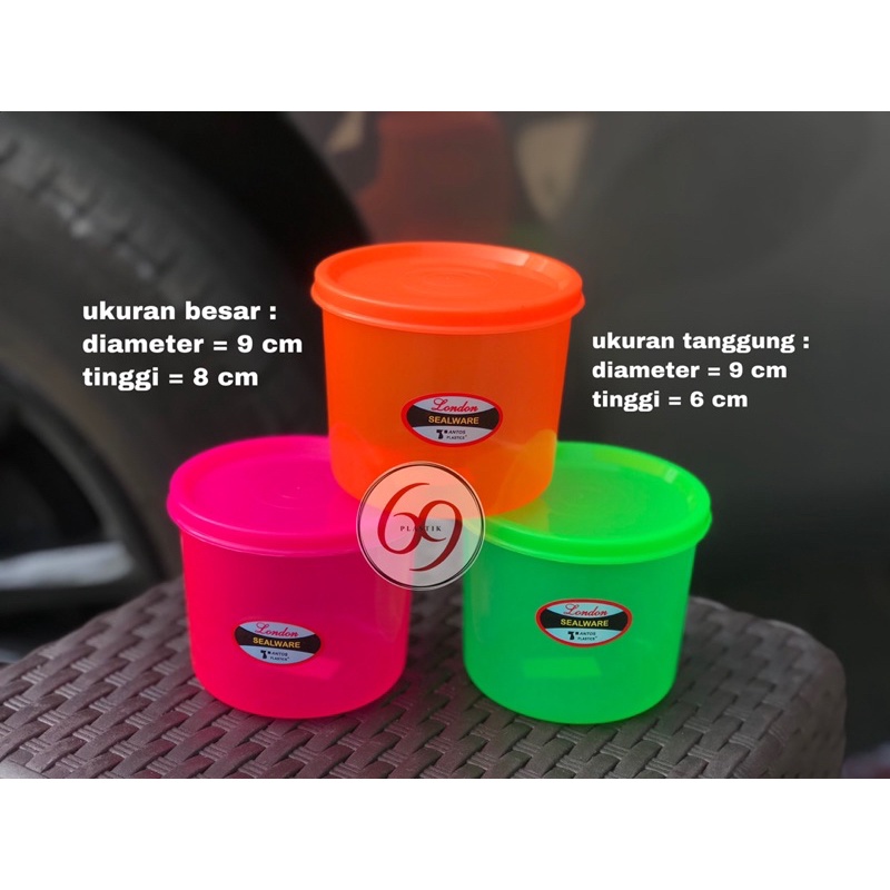 (3 Pcs) Toples London Besar / Toples Bumbu / Toples Plastik Kecil Murah / Tempat Sambal